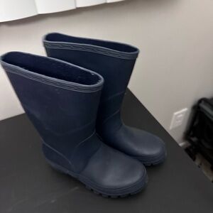 Navy Blue Calf-Length Rain Boots
